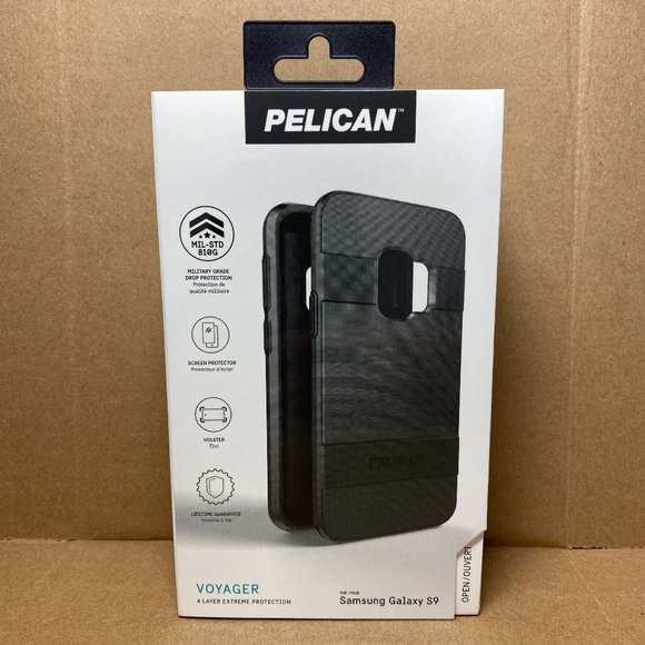 Galaxy S9 Case Pelican Voyager Military Grade Screen Protector and Holster Black - Picture 2 of 6